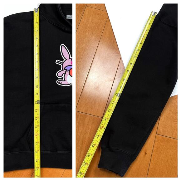 Rare Y2K Vintage Glitter It's Happy Bunny Hoodie Sweatshirt Grunge Jim Benton - Picture 11 of 16